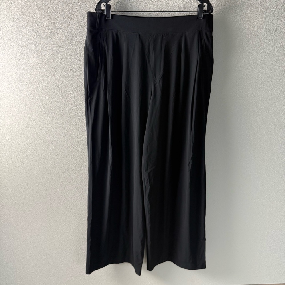 ATHLETA Brooklyn Heights High Rise Wide Leg Pant Black Casual Athleisure 16 Tall - Picture 3 of 13